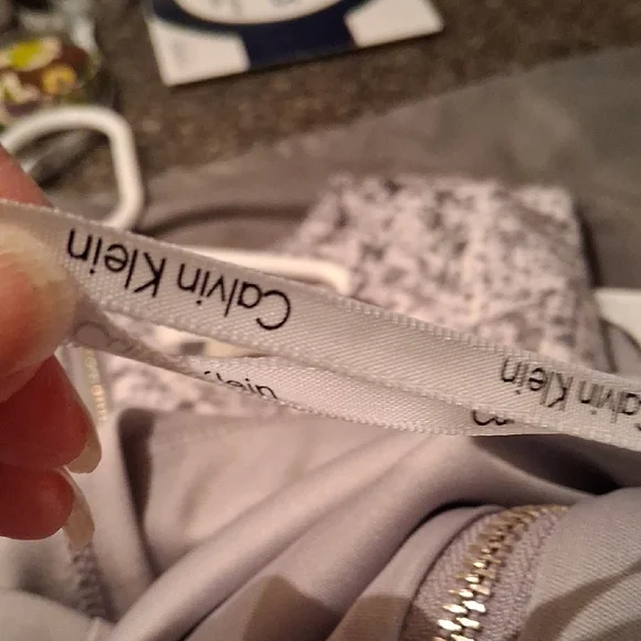 Calvin Klein Black and White Patterned Midi Dress - Picture 6 of 6